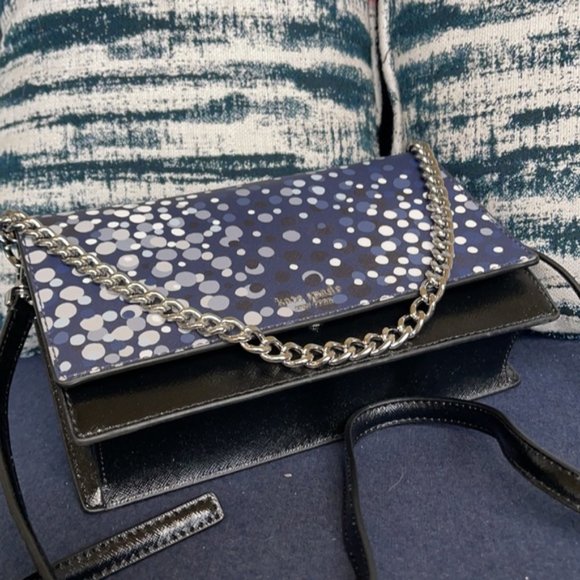 Kate Spade Cameron Convertible Crossbody Black with Multi-Colored Dots - Picture 10 of 16